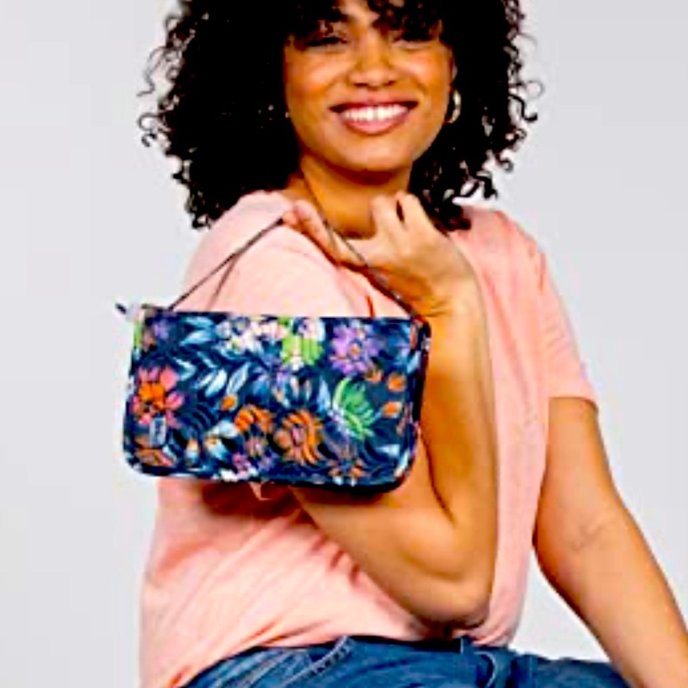 Lug Womens Sleeper XL Travel Accessory- Cosmetics Case holder in bloom navy NWT